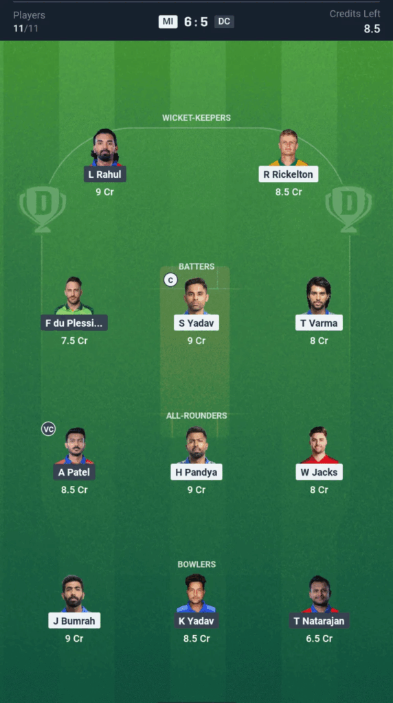 MI vs DC Head to Head
